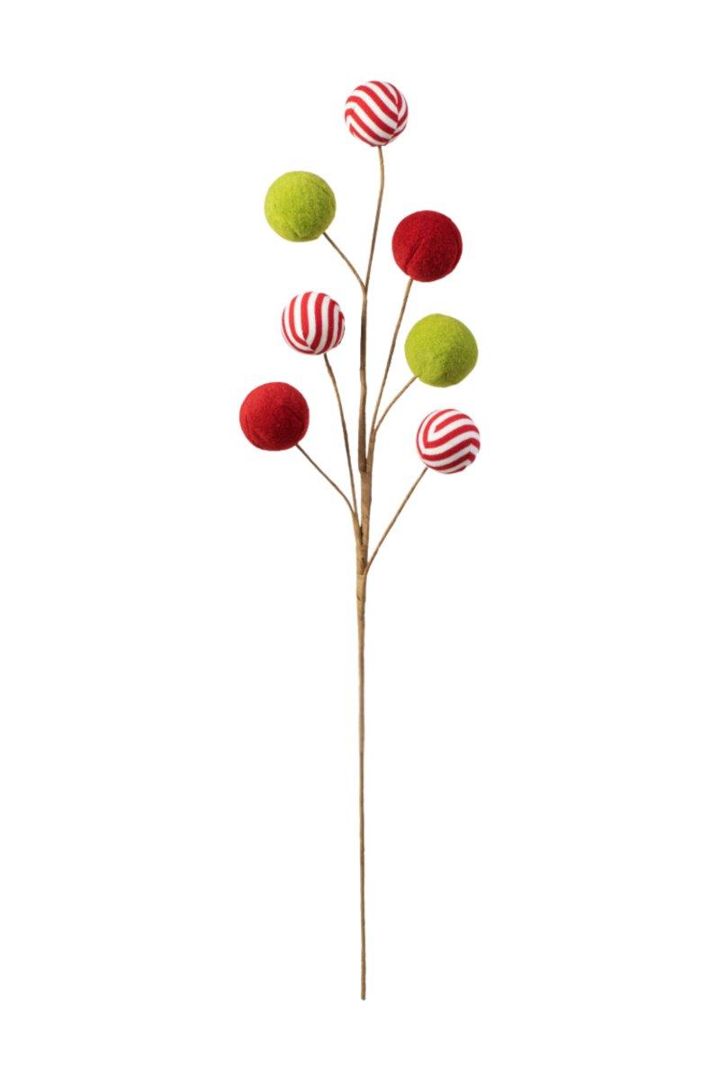 Shop For 26" Felt Peppermint Ball Spray: Red & Green