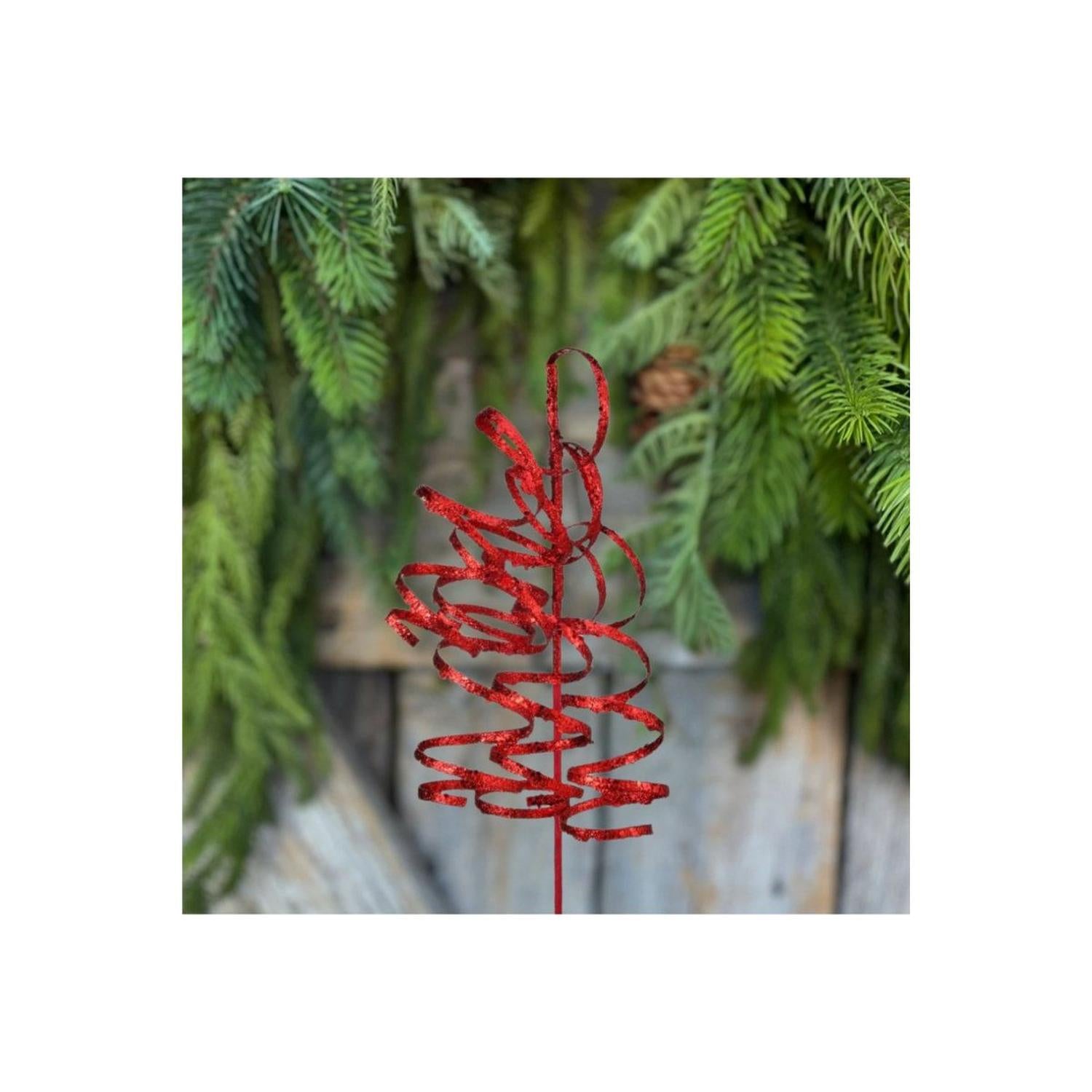 Shop For 26" Glitter Curly Spray: Red