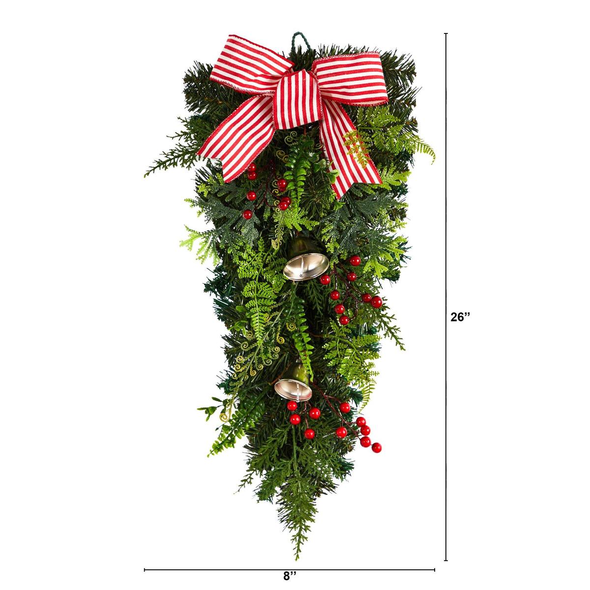 Shop For 26" Holiday Christmas Bells and Bow Artificial Swag