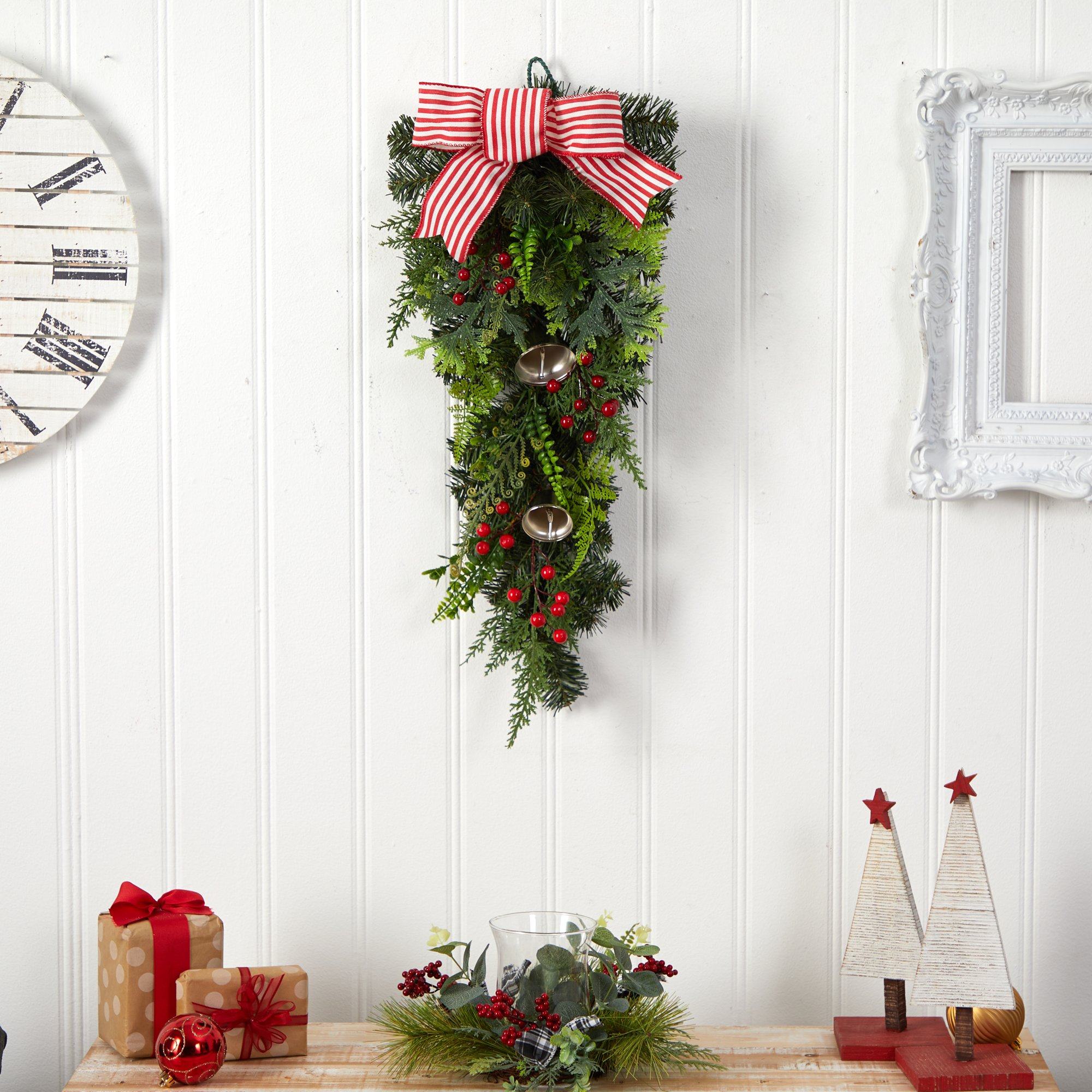 Shop For 26" Holiday Christmas Bells and Bow Artificial Swag
