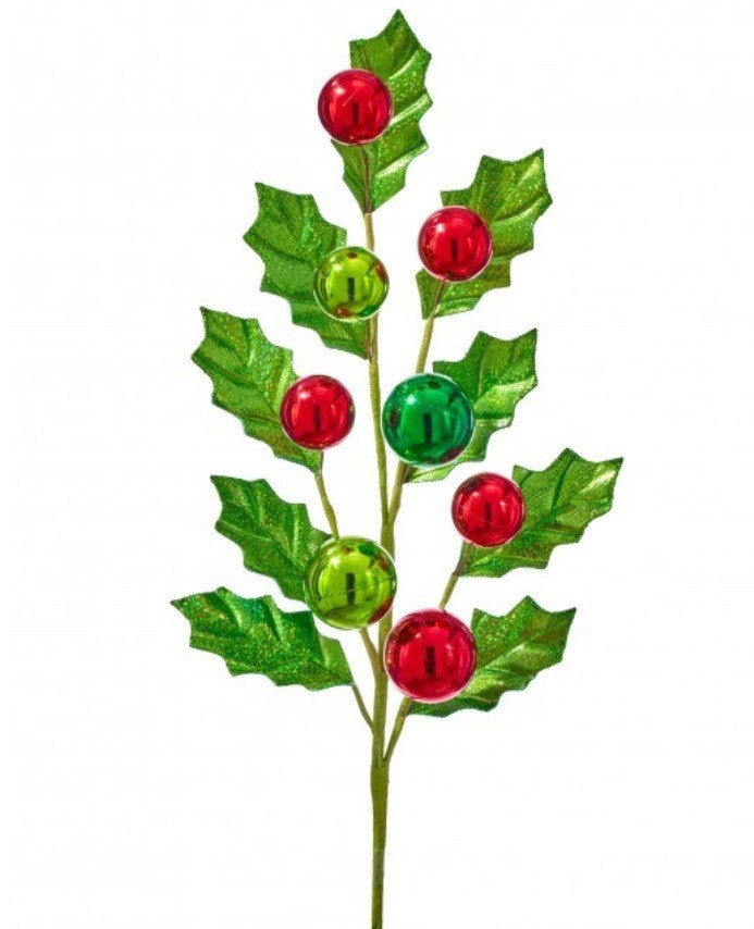 Shop For 26 inch Mylar Holly Ball Spray