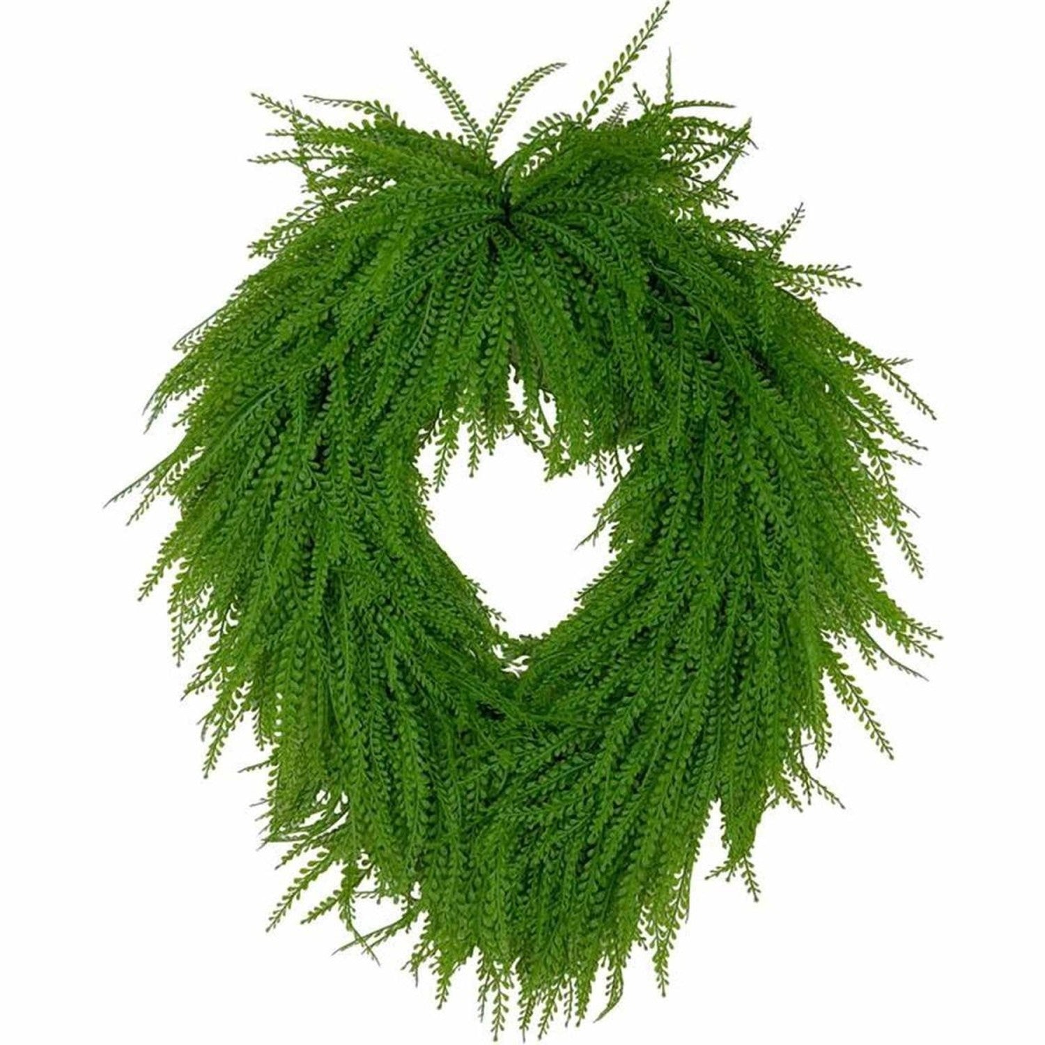 Shop For 26" Oval Draping Button Fern Wreath