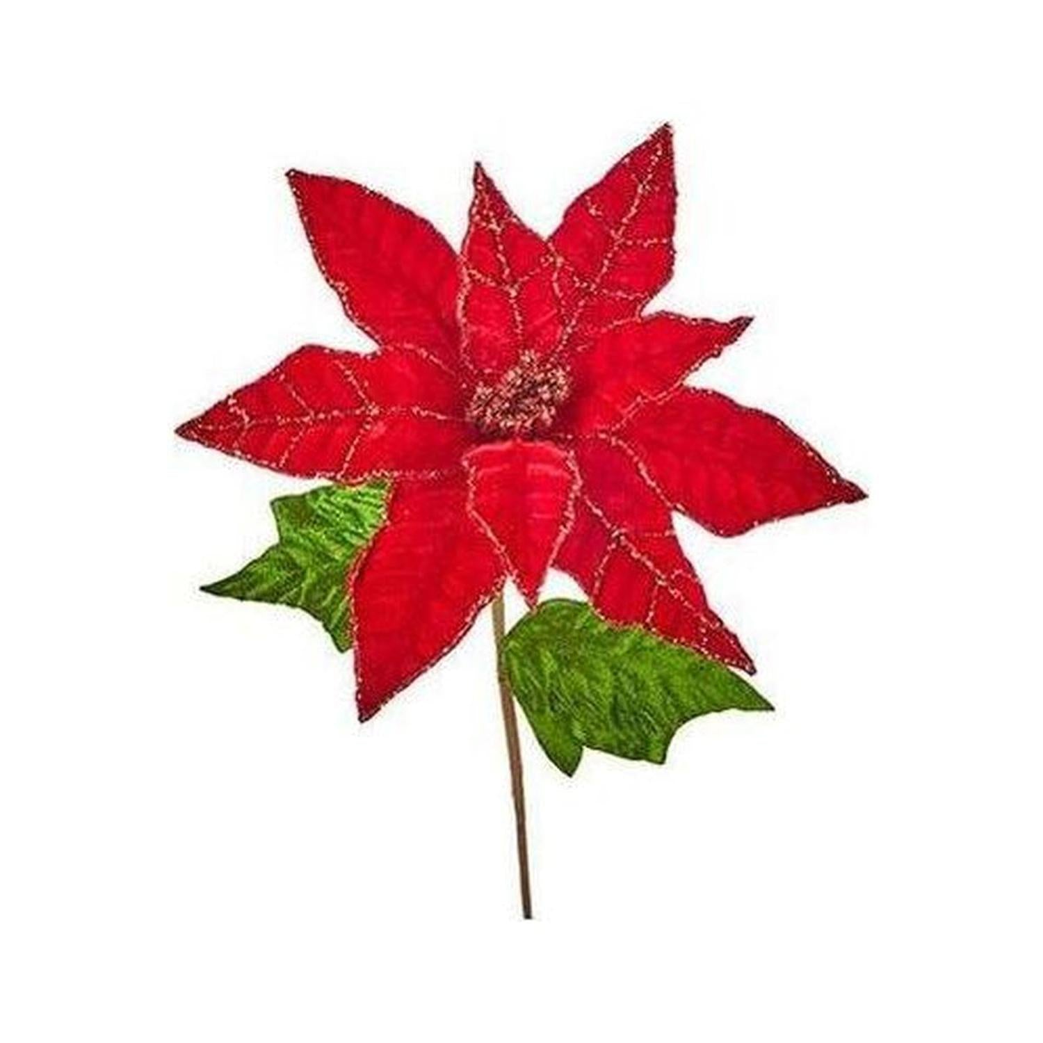 Shop For 26" Red Velvet Poinsettia Stem