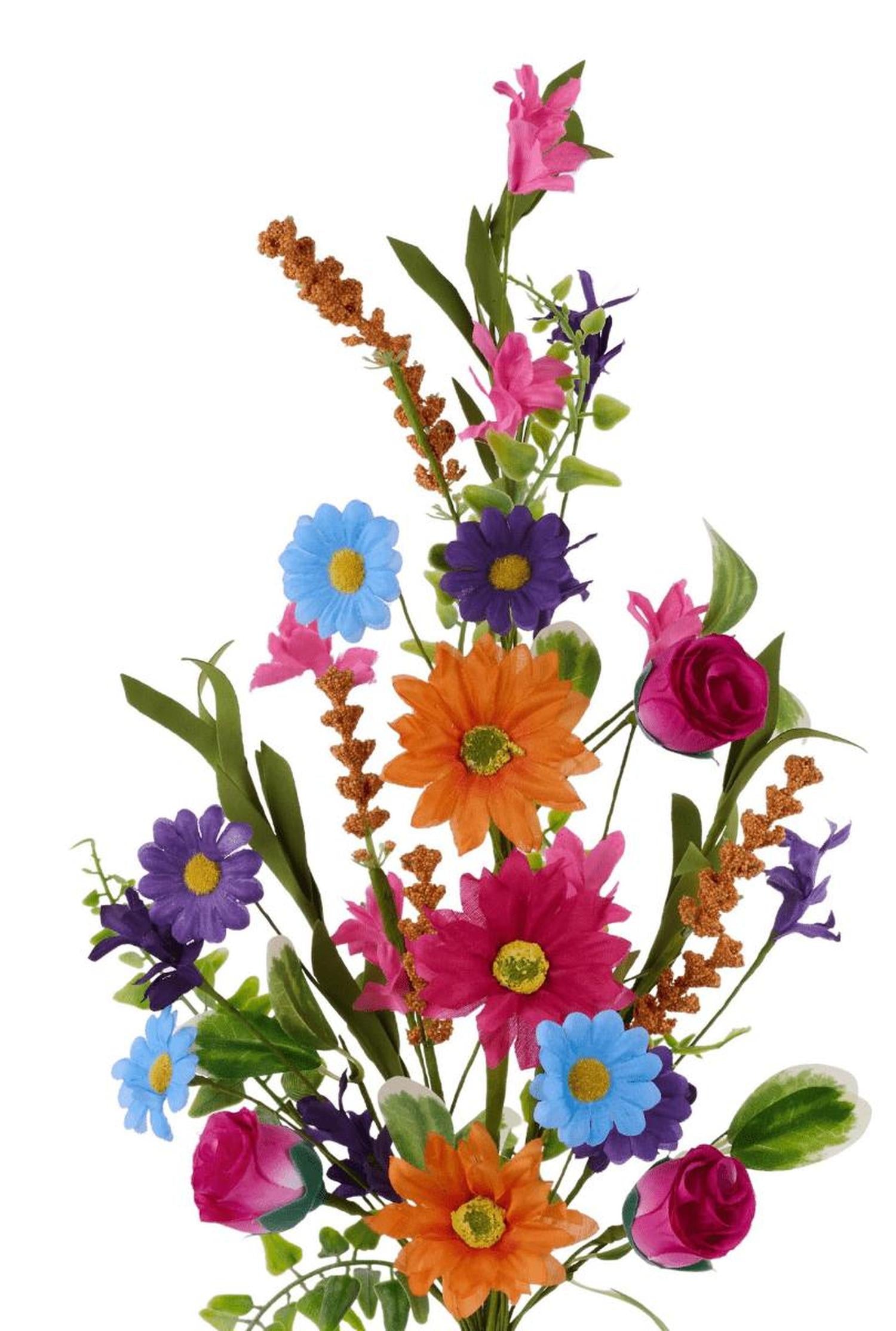 26in Daisy, Rose, Spike and Leaf Spray