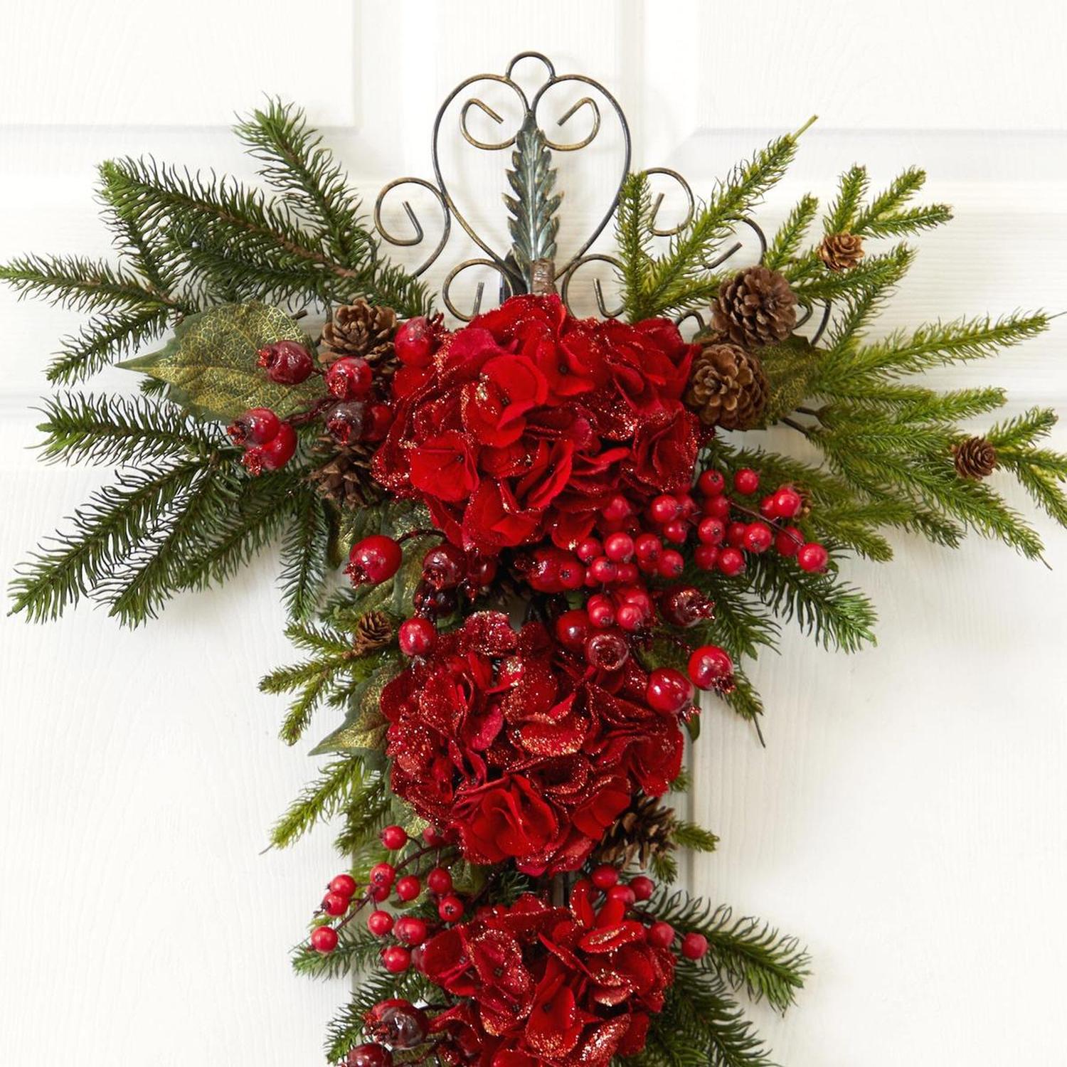 Shop For 27” Christmas Hydrangea Teardrop