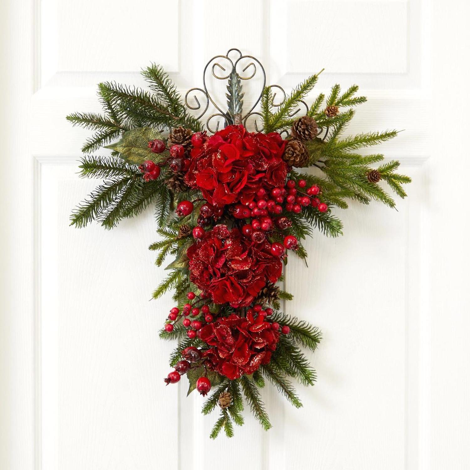 Shop For 27” Christmas Hydrangea Teardrop