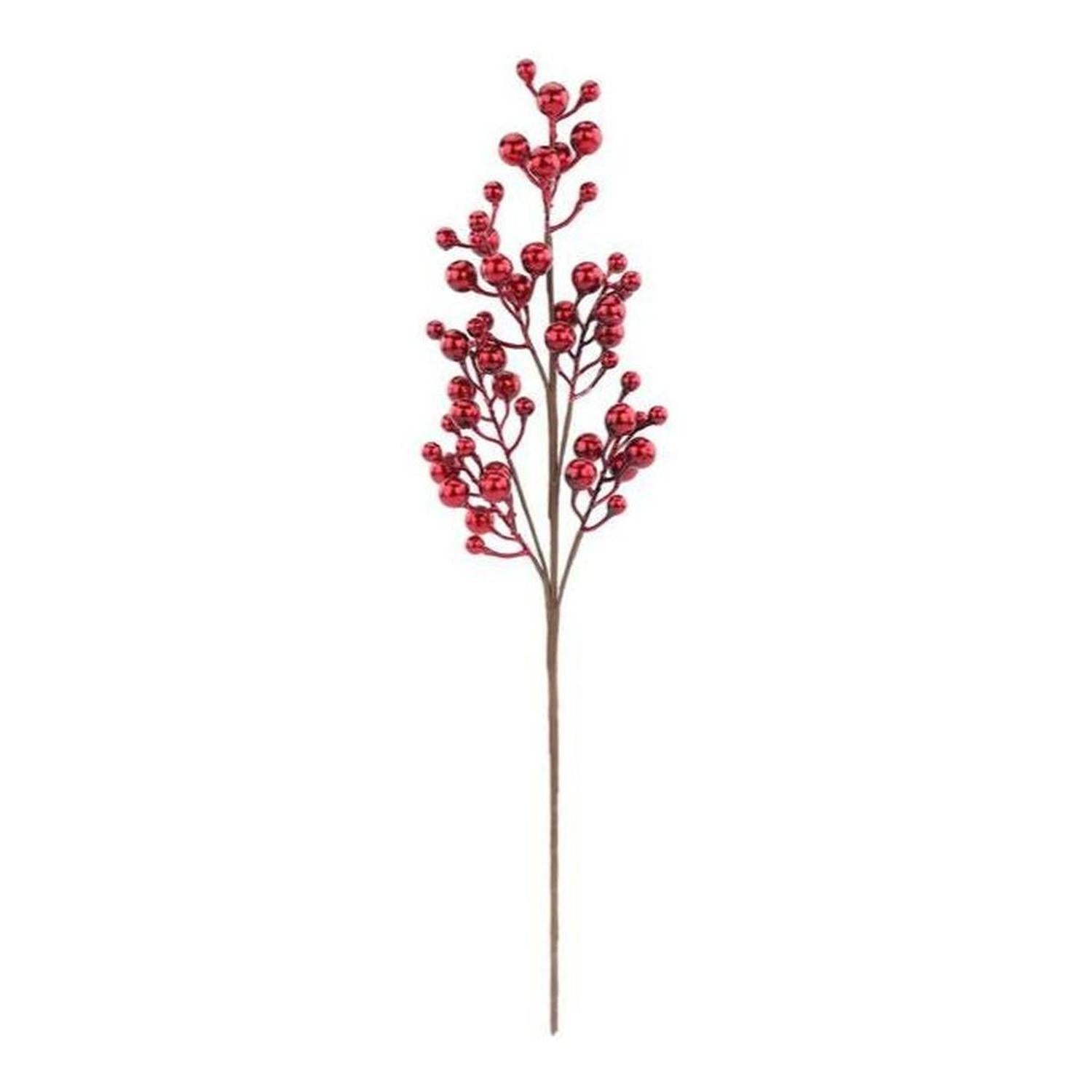 Shop For 27" Metallic Crabapple Berry Spray: Red