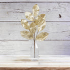 Shop For 27" Metallic Magnolia Leaf Spray: Gold