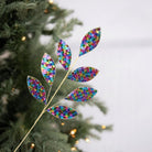 27" Sequin Magnolia Leaf Spray: Fiesta