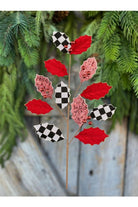 Shop For 27" Velvet Check Glitter Holly Leaf Spray