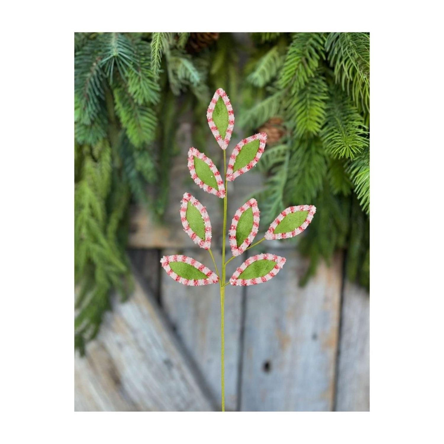 Shop For 27" Velvet Fleece Leaf Spray: Red/Green