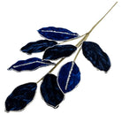 Shop For 27" Velvet Magnolia Leaf Spray: Navy Blue