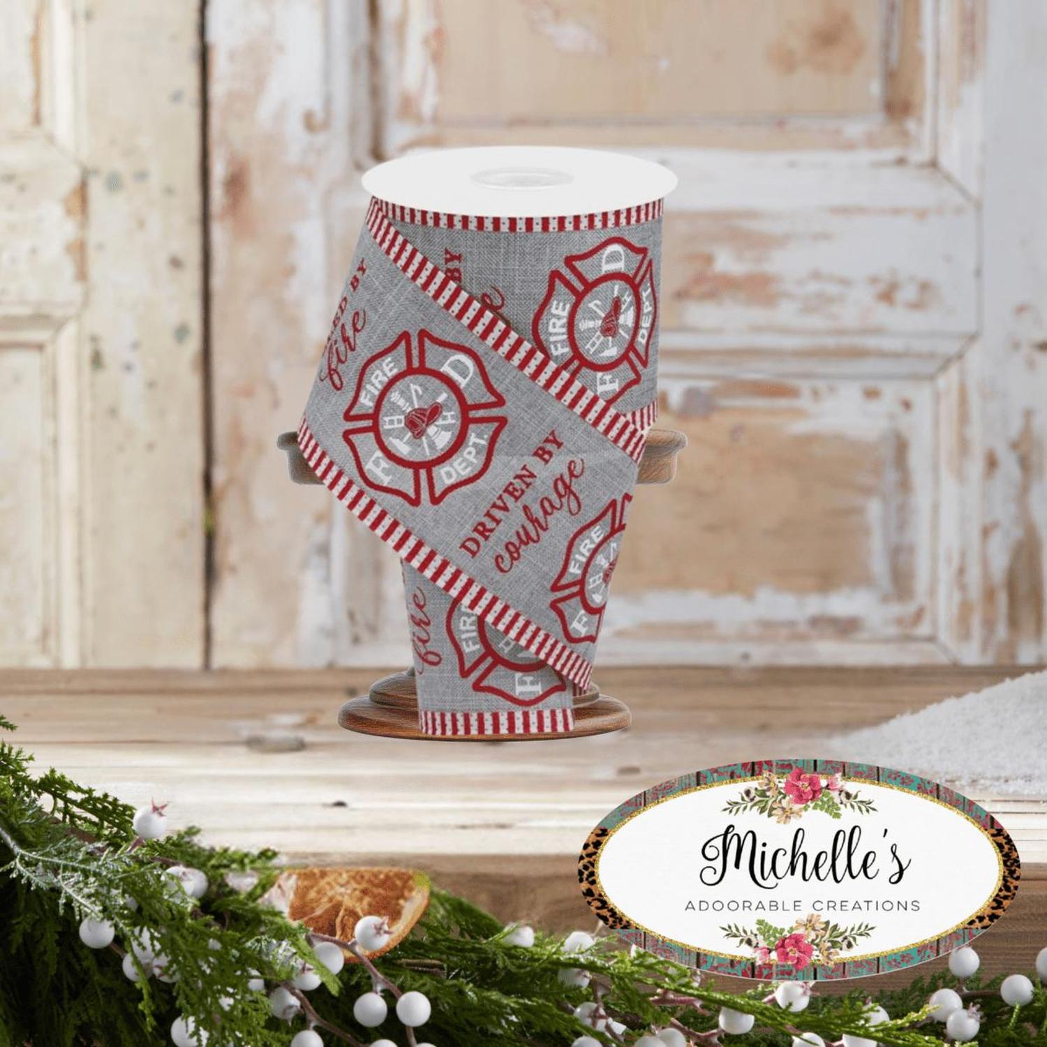 2.75" Firefighter Badge Line Ribbon: Grey (10 Yards)