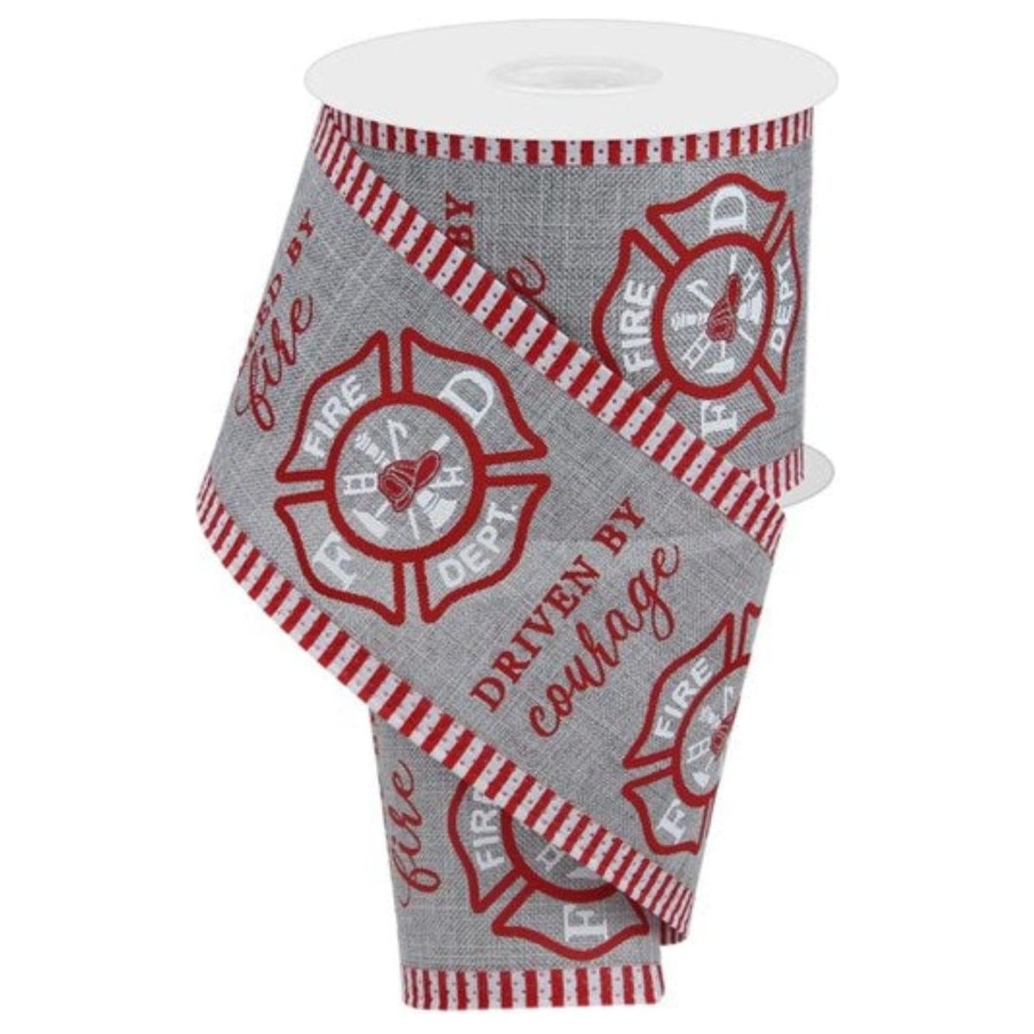 2.75" Firefighter Badge Line Ribbon: Grey (10 Yards)