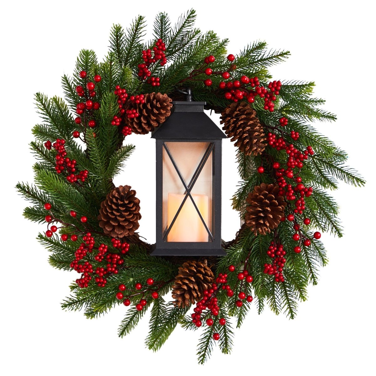 Shop For 28” Berries and Pine Artificial Christmas Wreath