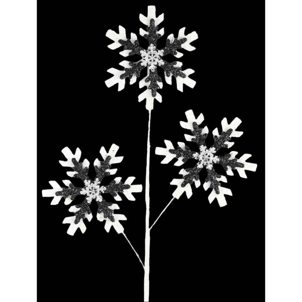 Shop For 28" Black White Snowflake Spray