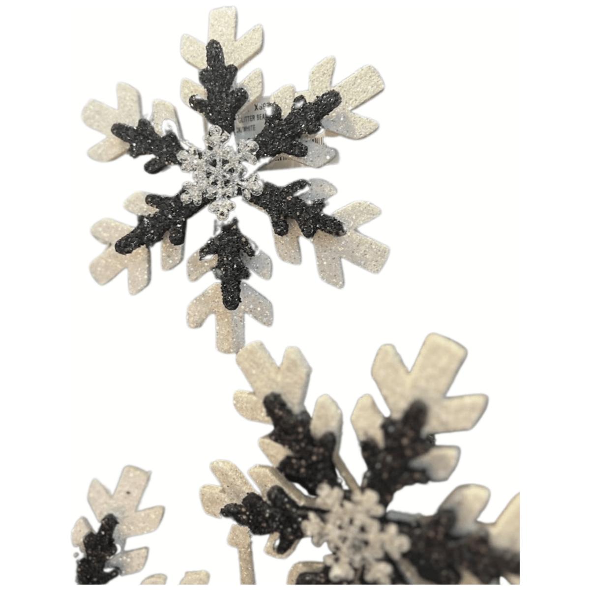Shop For 28" Black White Snowflake Spray