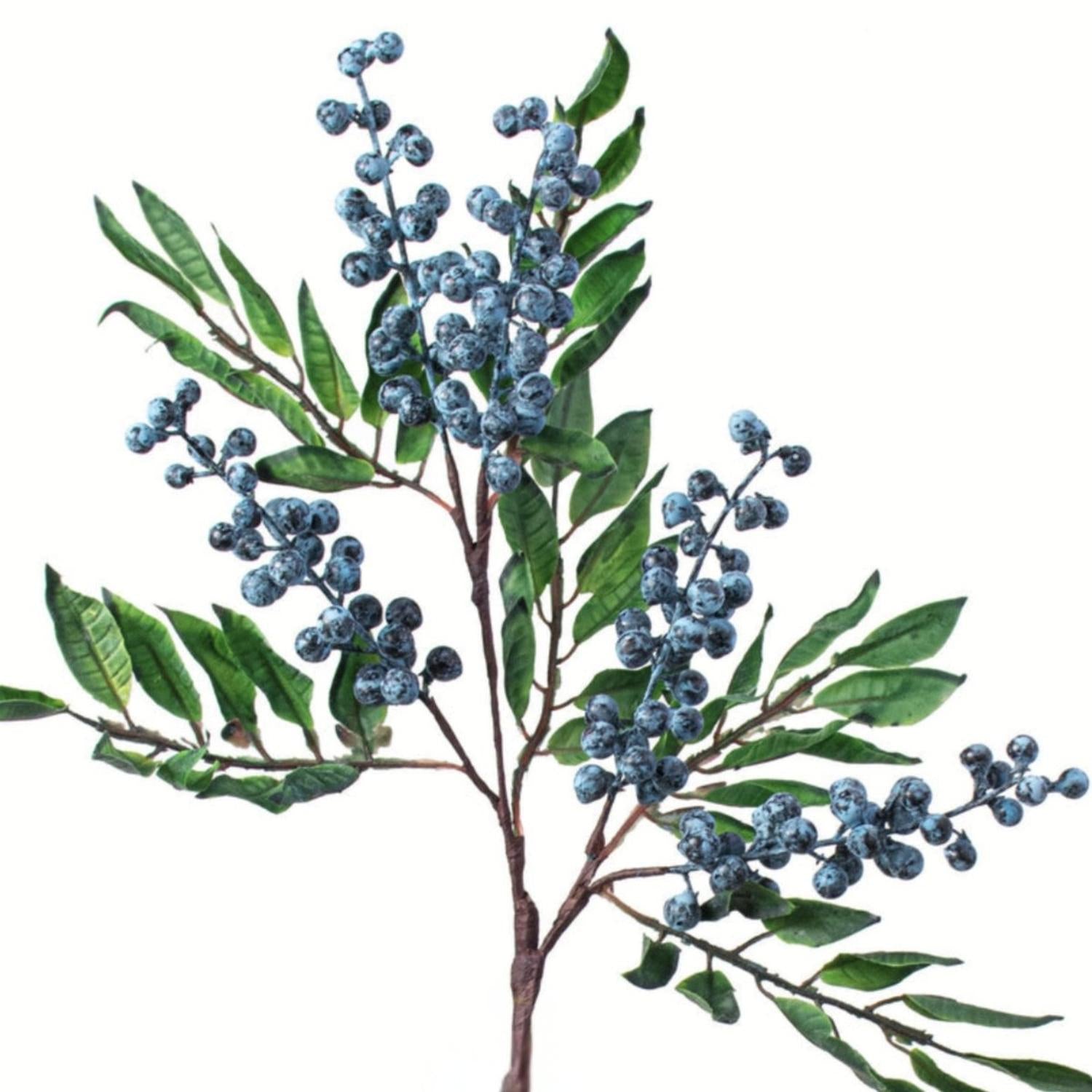 28" Blueberry & Leaves Spray