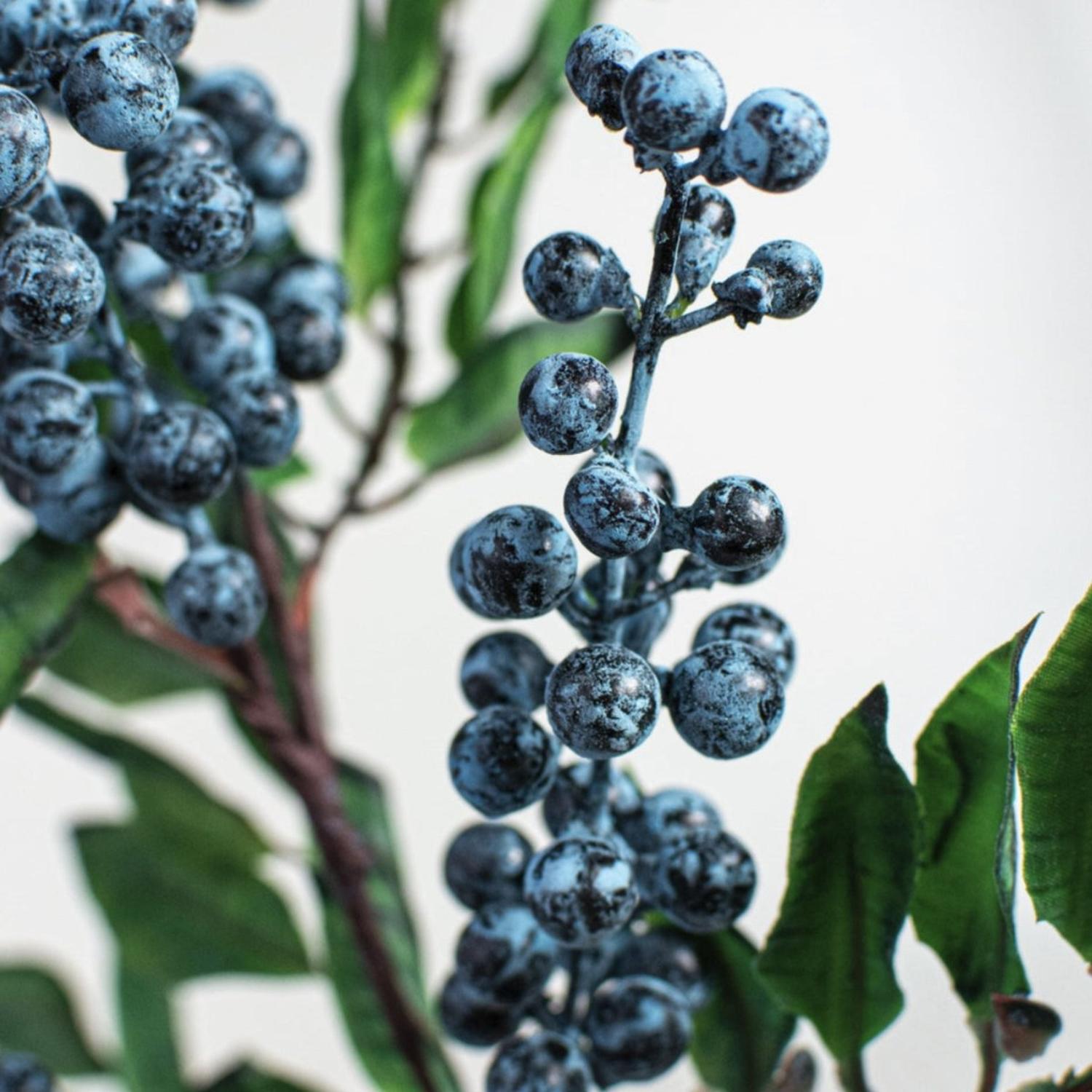 28" Blueberry & Leaves Spray