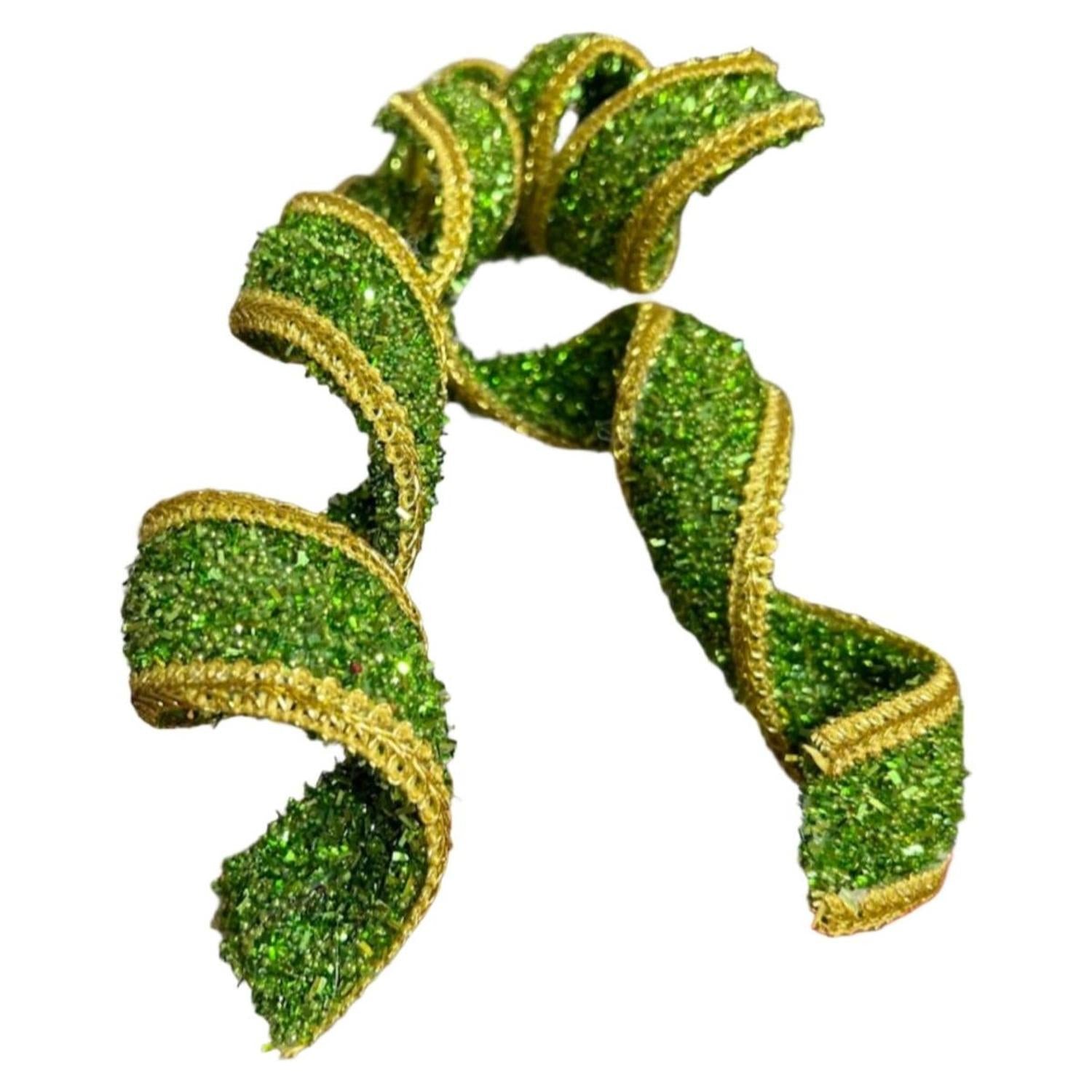 Shop For 28" Fabric Gold Trim Spray: Green/Gold