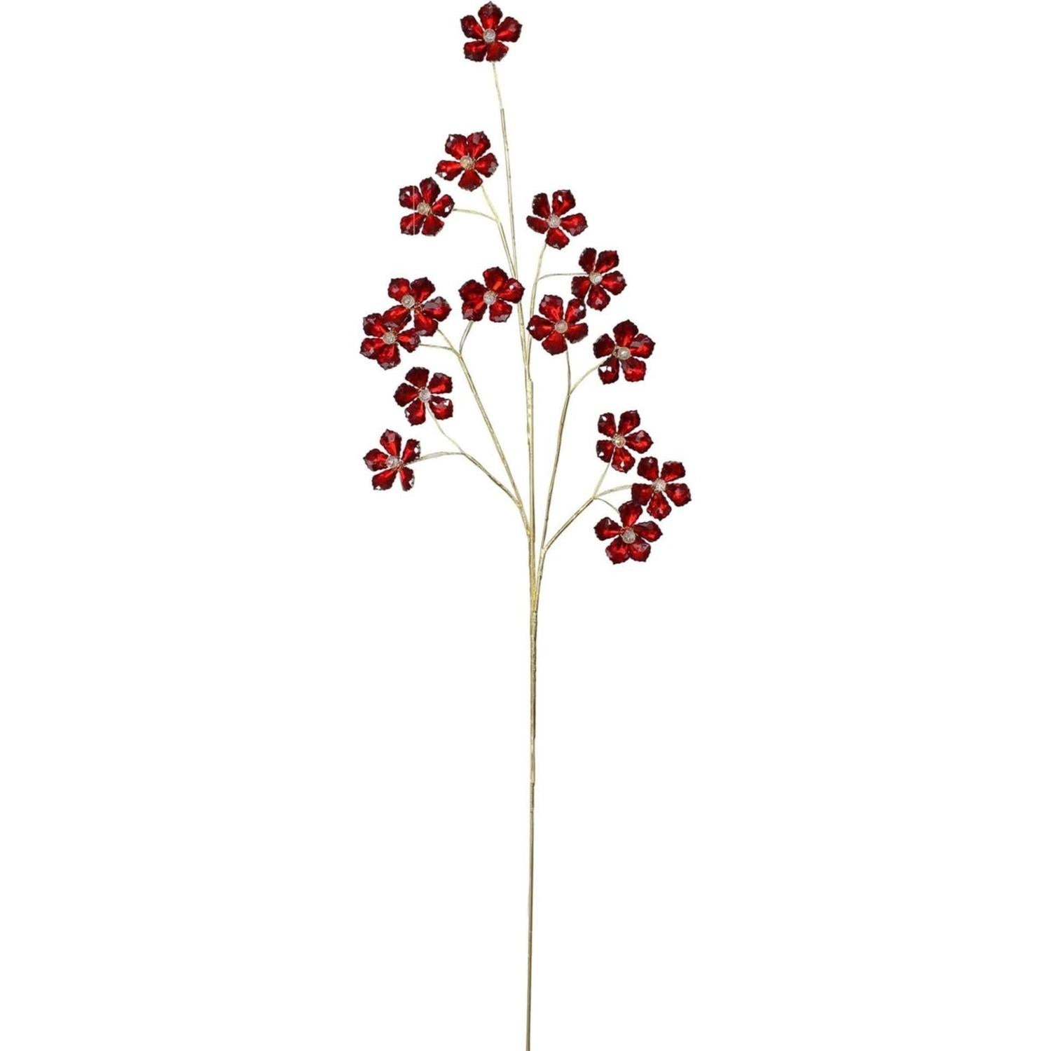 Shop For 28" Flower Faux Crystal Spray: Red