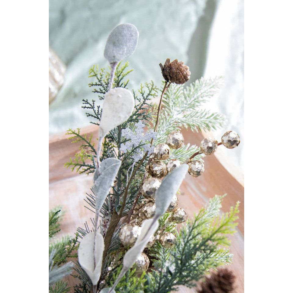 Shop For 28” Frosted Mixed Pine Glitter Berry Spray