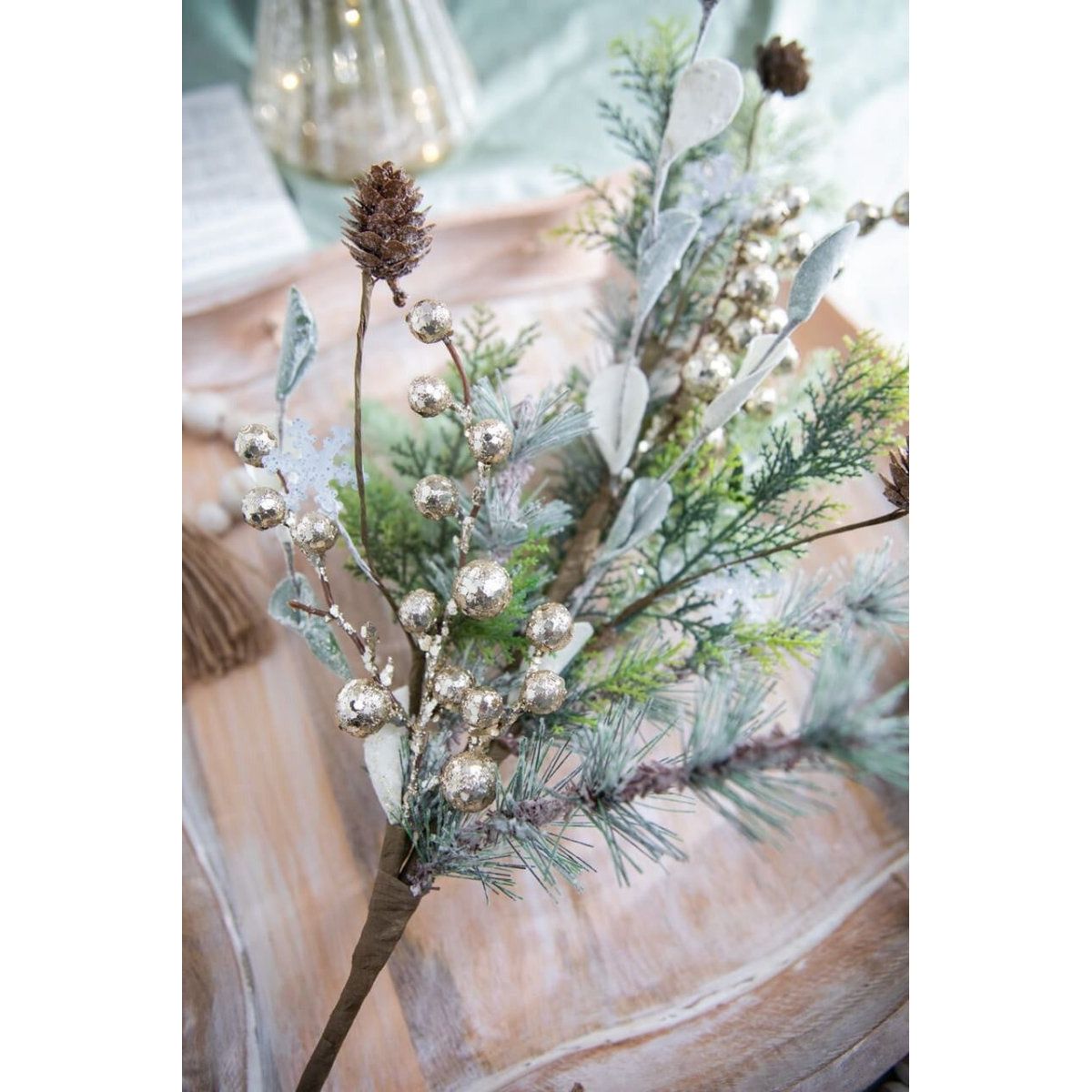 Shop For 28” Frosted Mixed Pine Glitter Berry Spray