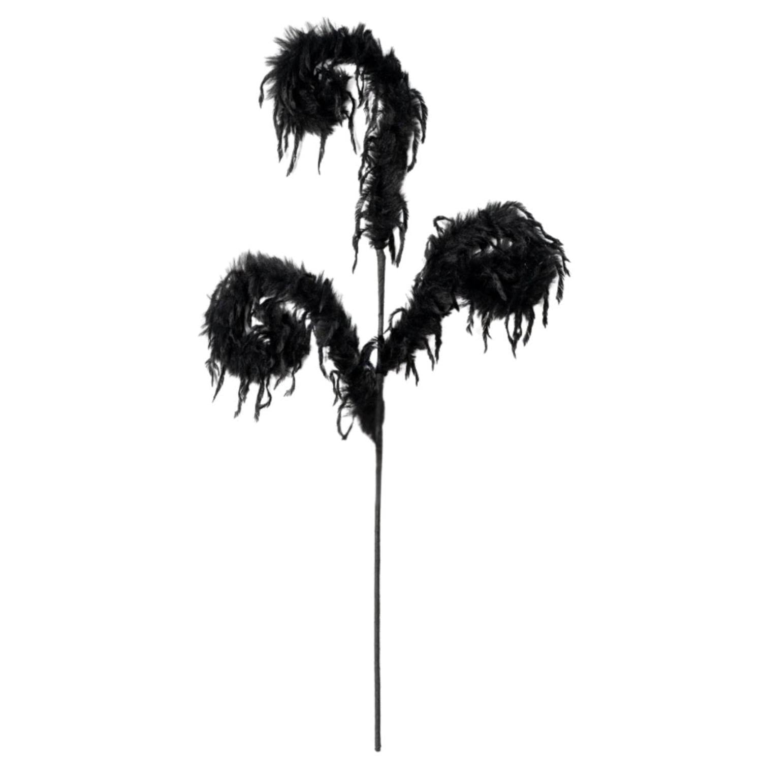 28" Furry Spiral Fuzzy Spray: Black