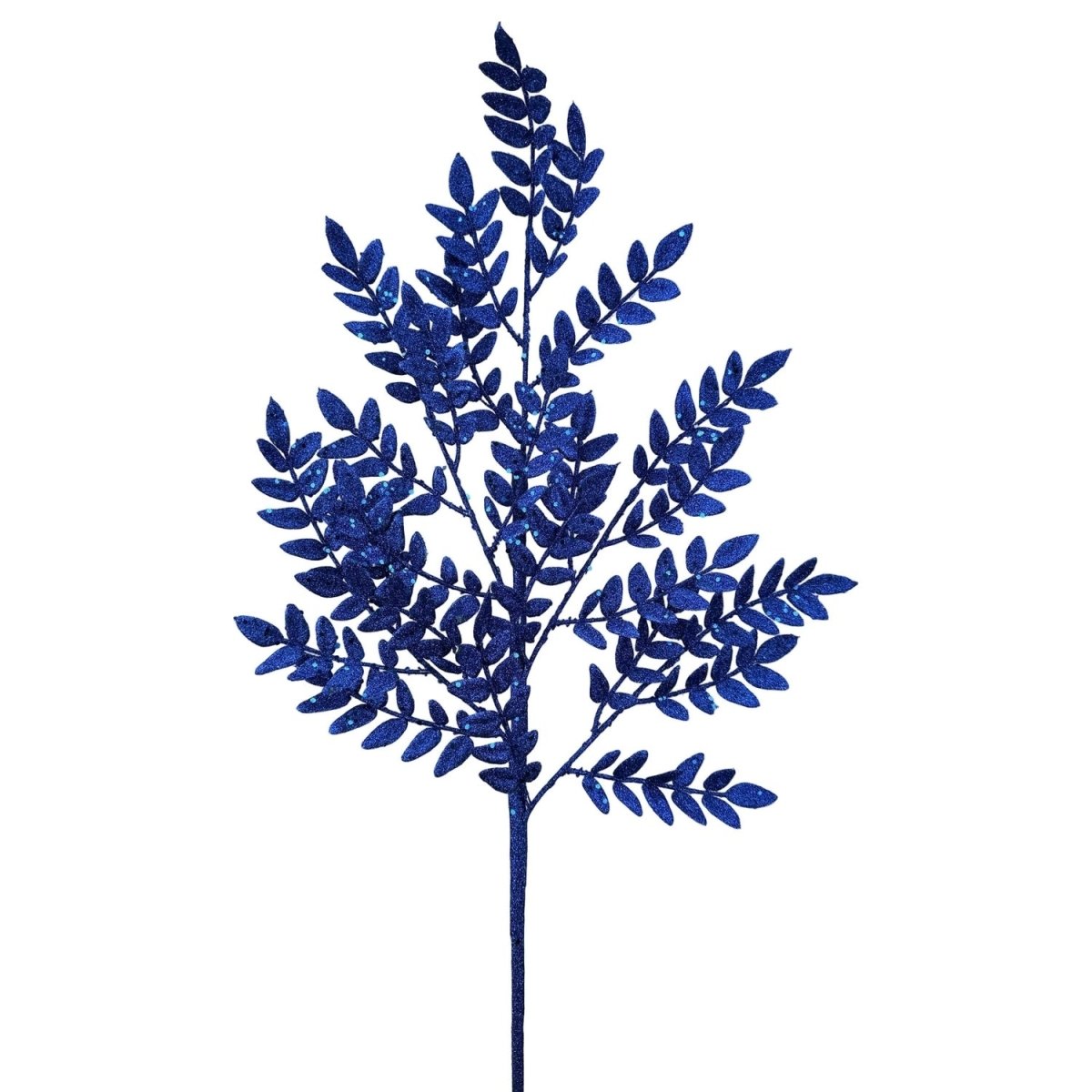Shop For 28" Glitter Fern Spray: Blue