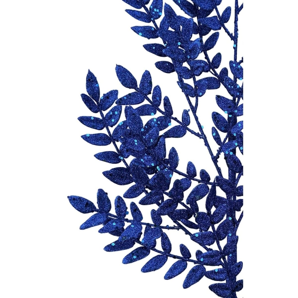 Shop For 28" Glitter Fern Spray: Blue