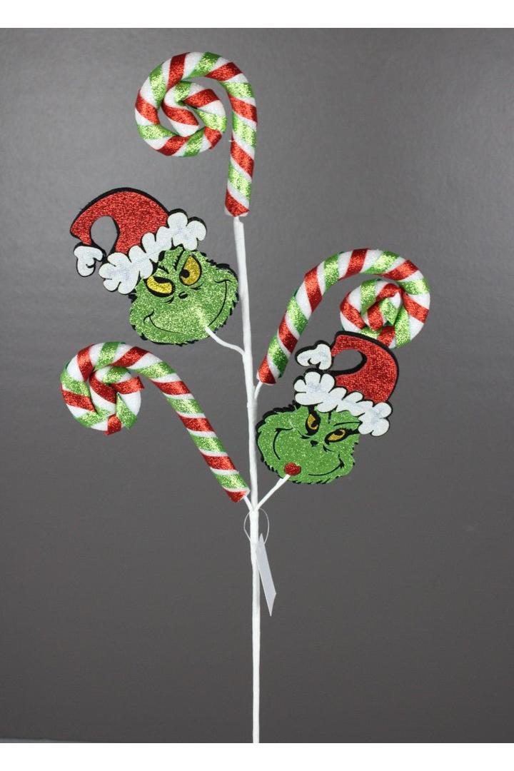 Shop For 28" Glitter Green Monster Candy Cane Spray