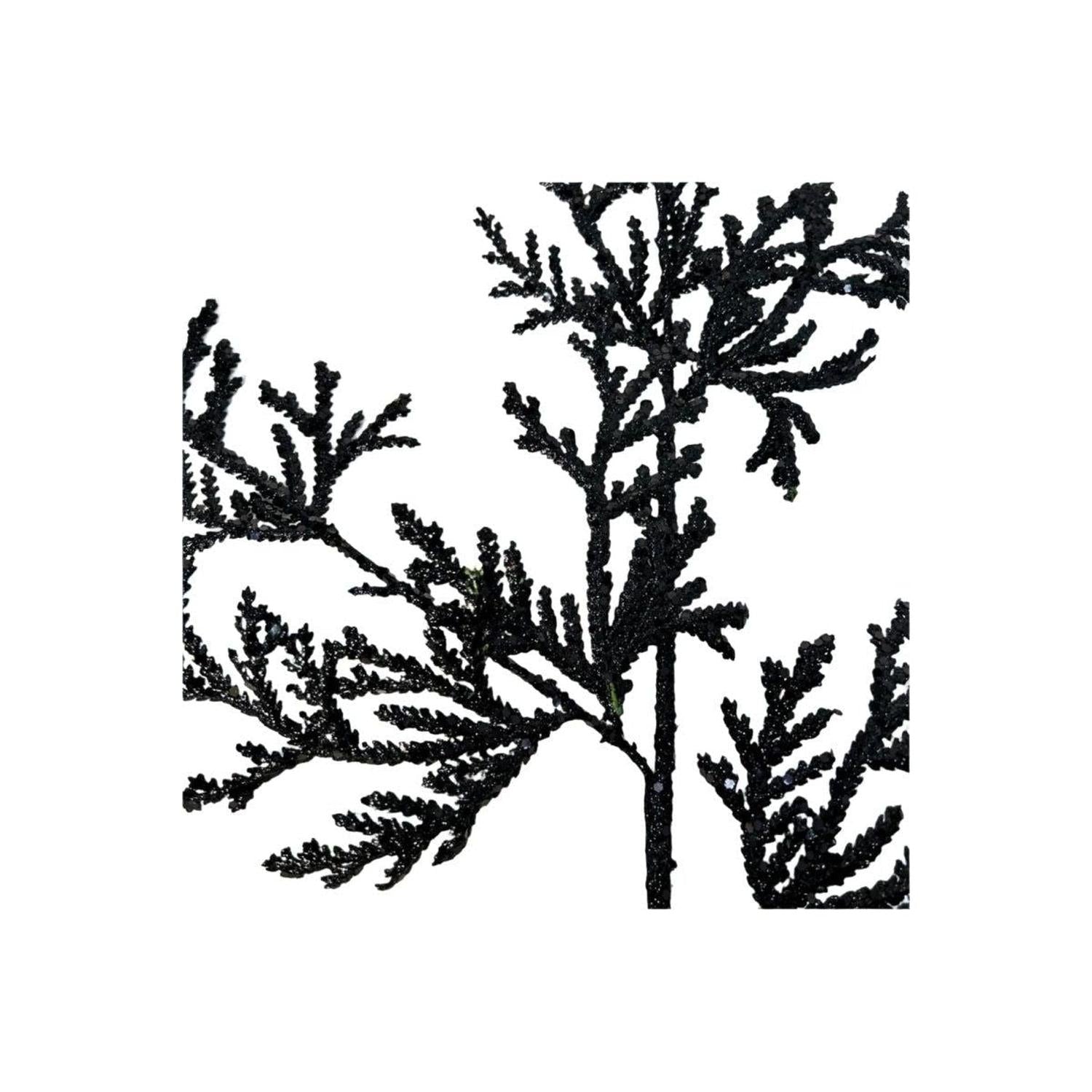 28" Glitter Lycopodium Spray: Black