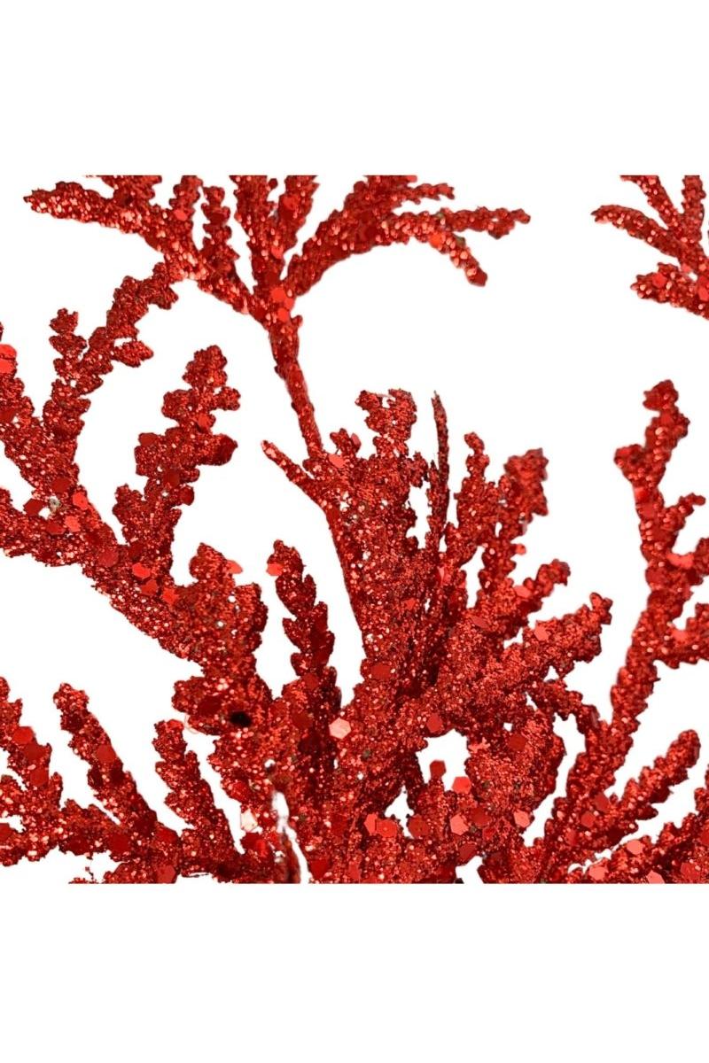 Shop For 28" Glitter Lycopodium Spray: Red