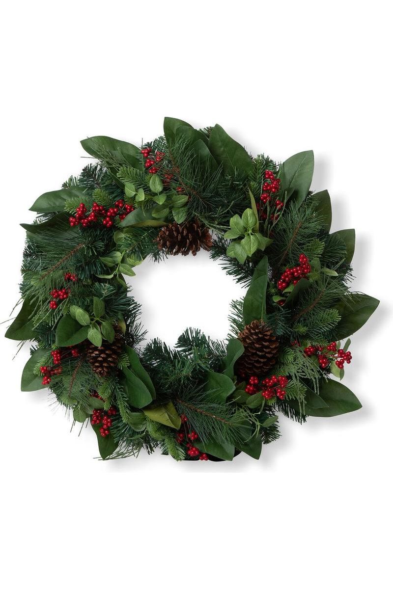 Shop For 28" Magnolia Leaf and Winter Foliage Wreath