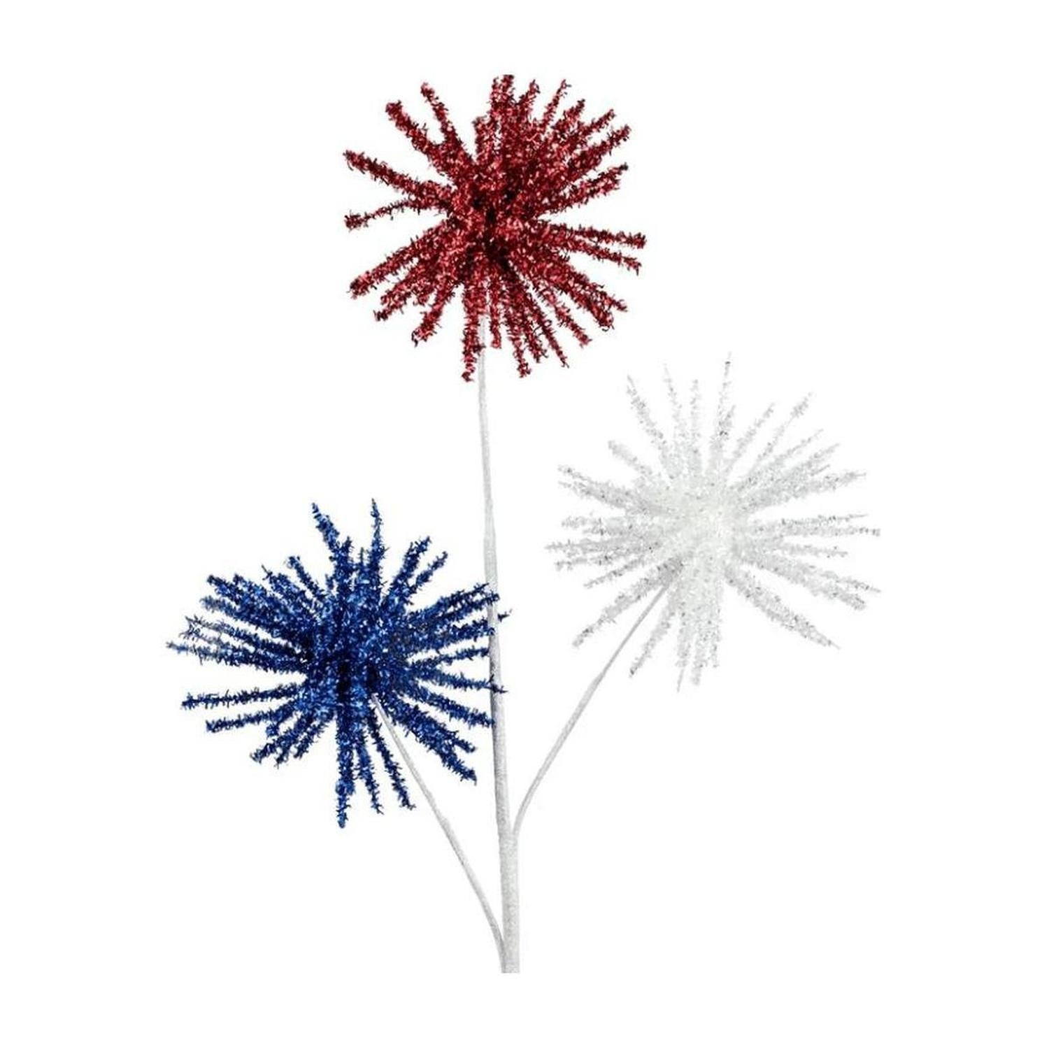 28" Patriotic Firework Ball Spray