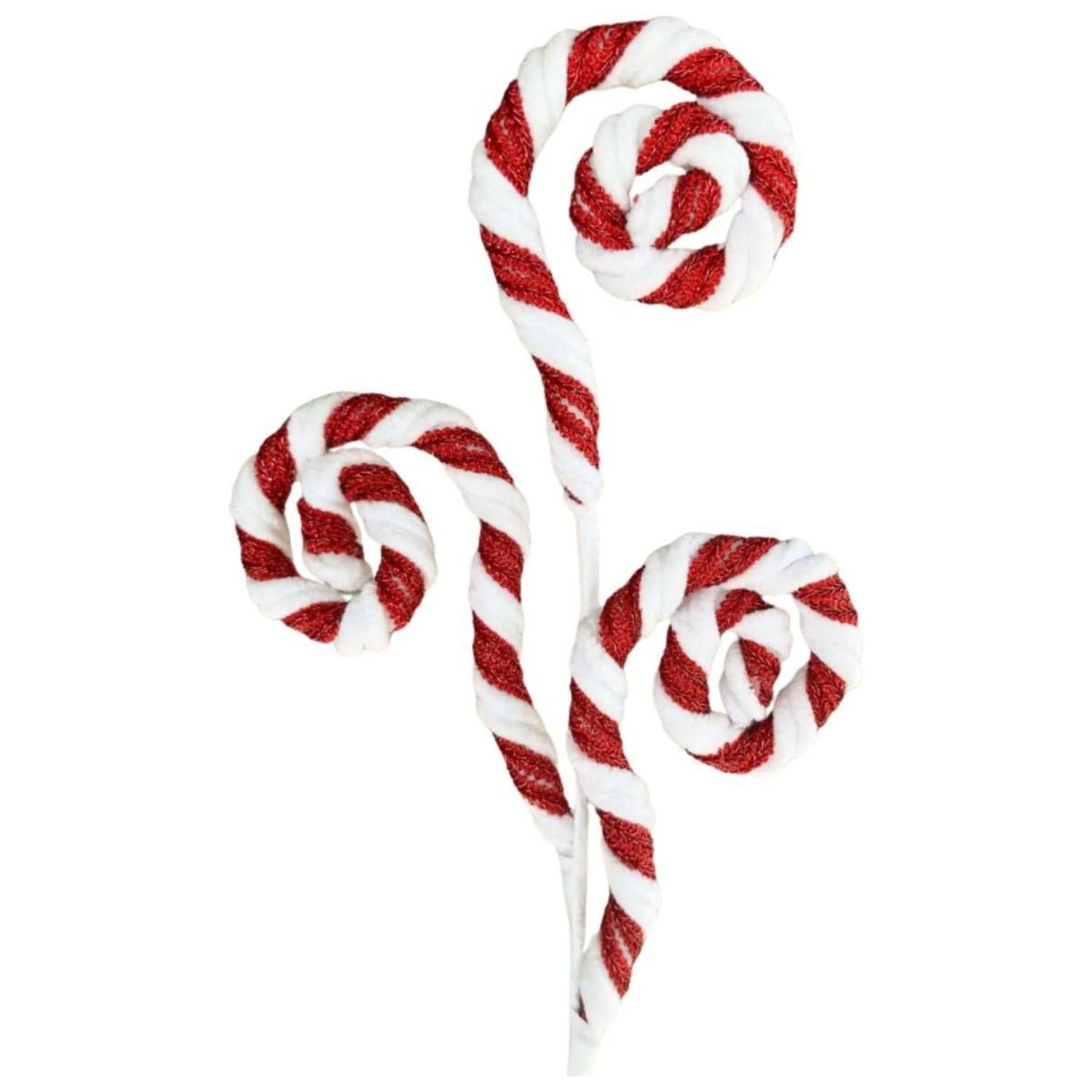 28" Peppermint Spiral Curly Spray