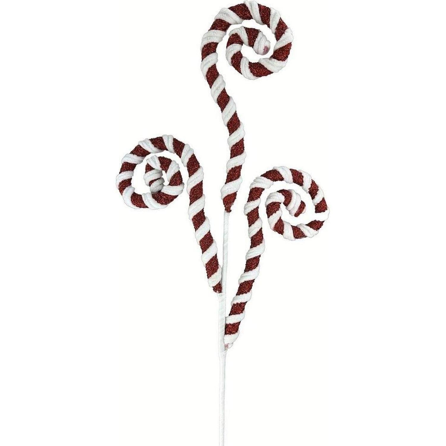 28" Peppermint Spiral Curly Spray