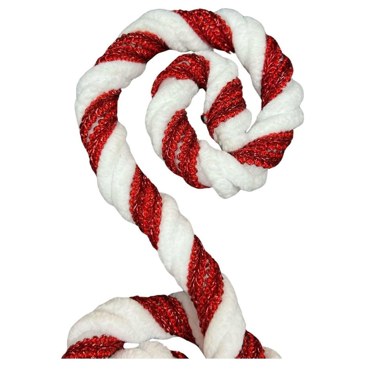 28" Peppermint Spiral Curly Spray