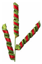 Shop For 28" Stripe Tinsel Curly Spray: Red & Green