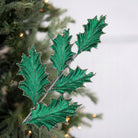 Shop For 28" Tinsel Holly Leaf Spray: Emerald Green
