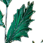 Shop For 28" Tinsel Holly Leaf Spray: Emerald Green