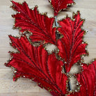 Shop For 28" Tinsel Holly Leaf Spray: Red