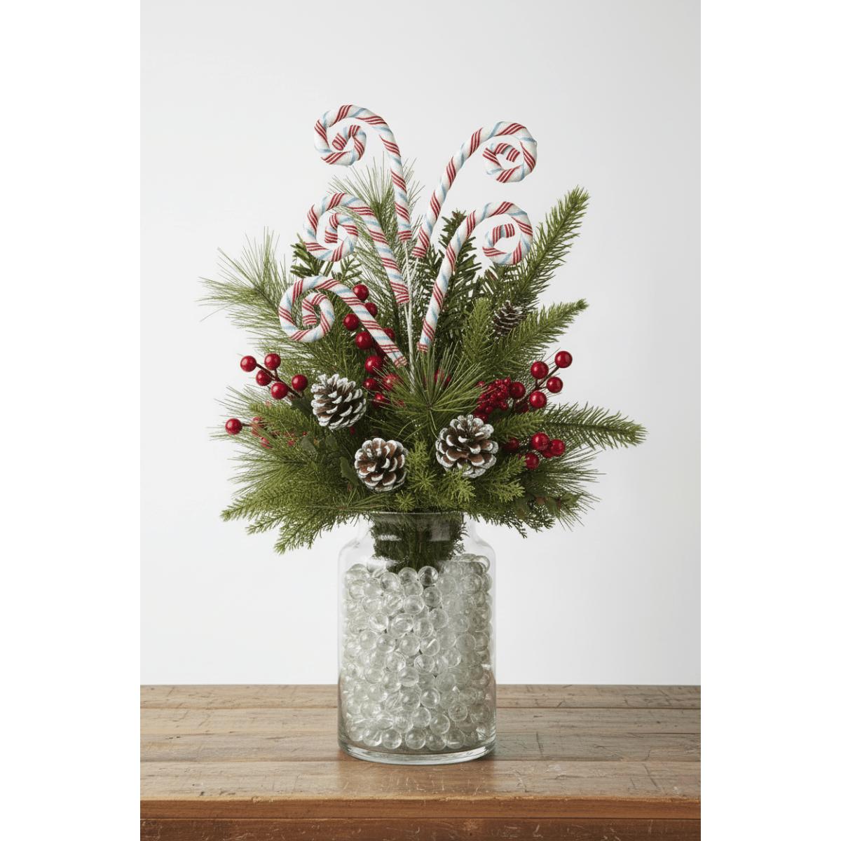 Shop For 28in Peppermint Candy Cane Spray: Ice Blue
