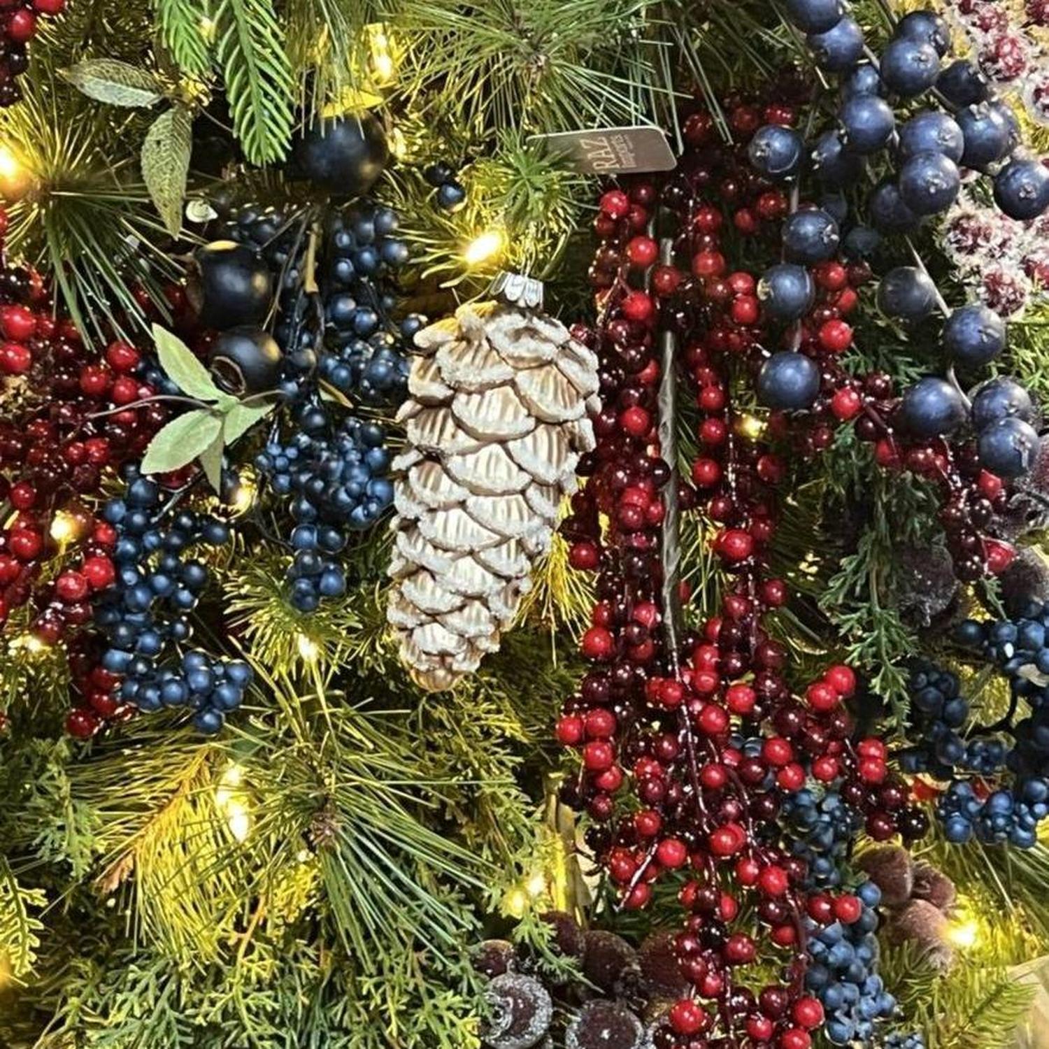 29” Crabapple Christmas Spray: Navy Blue