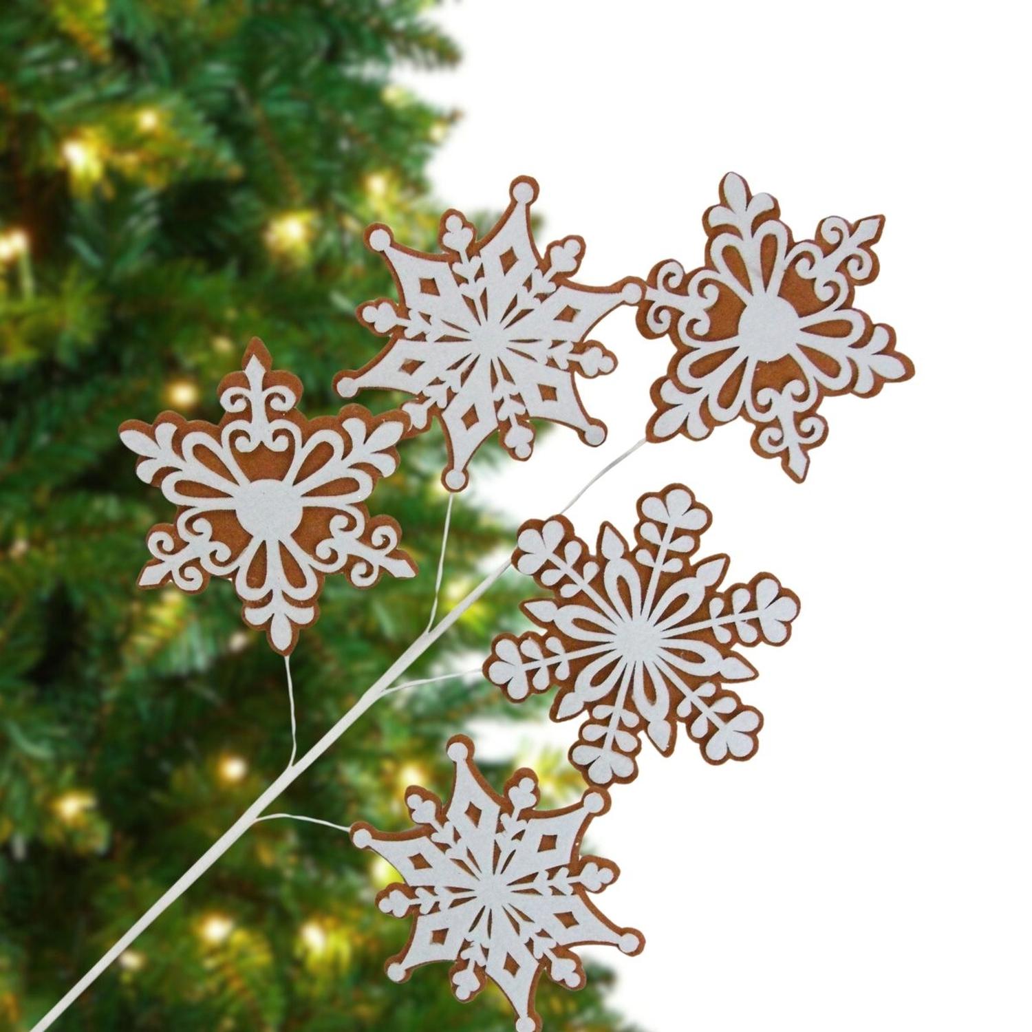 29" Felt Gingerbread Snowflake Spray