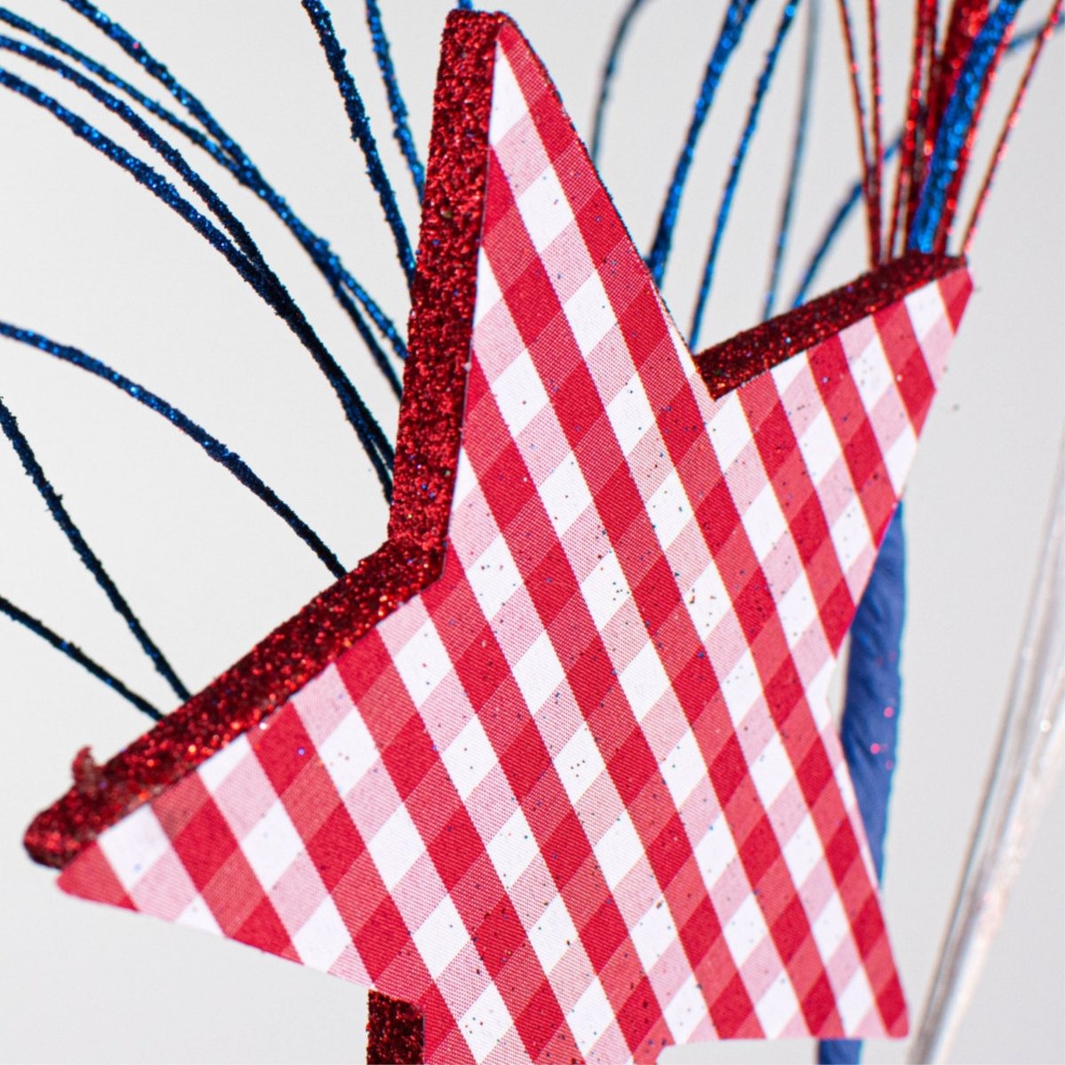 Shop For 29" Gingham Patriotic Star Spray