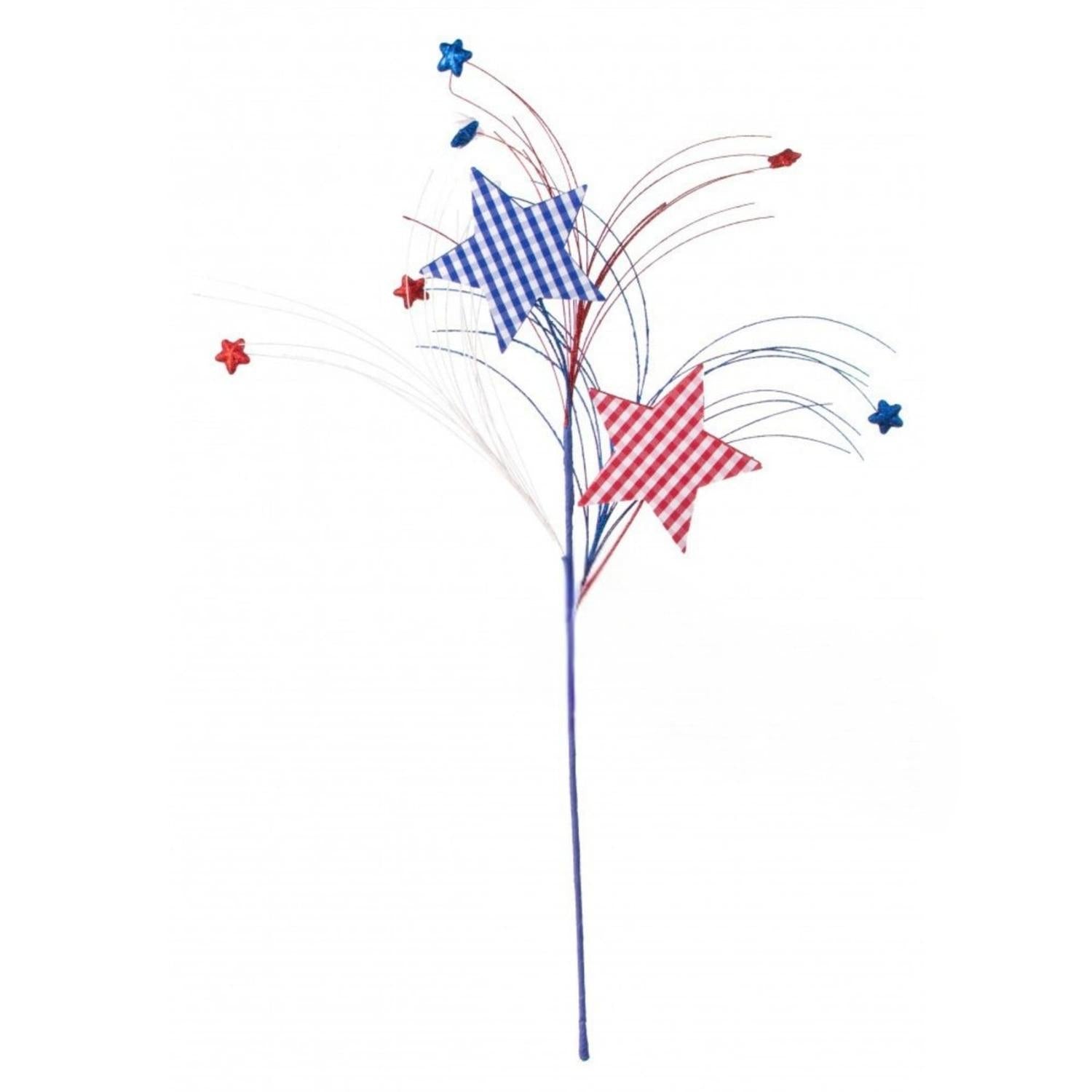 29" Gingham Patriotic Star Spray