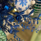 Shop For 29" Glitter Boxwood Leaf Spray: Midnight Blue