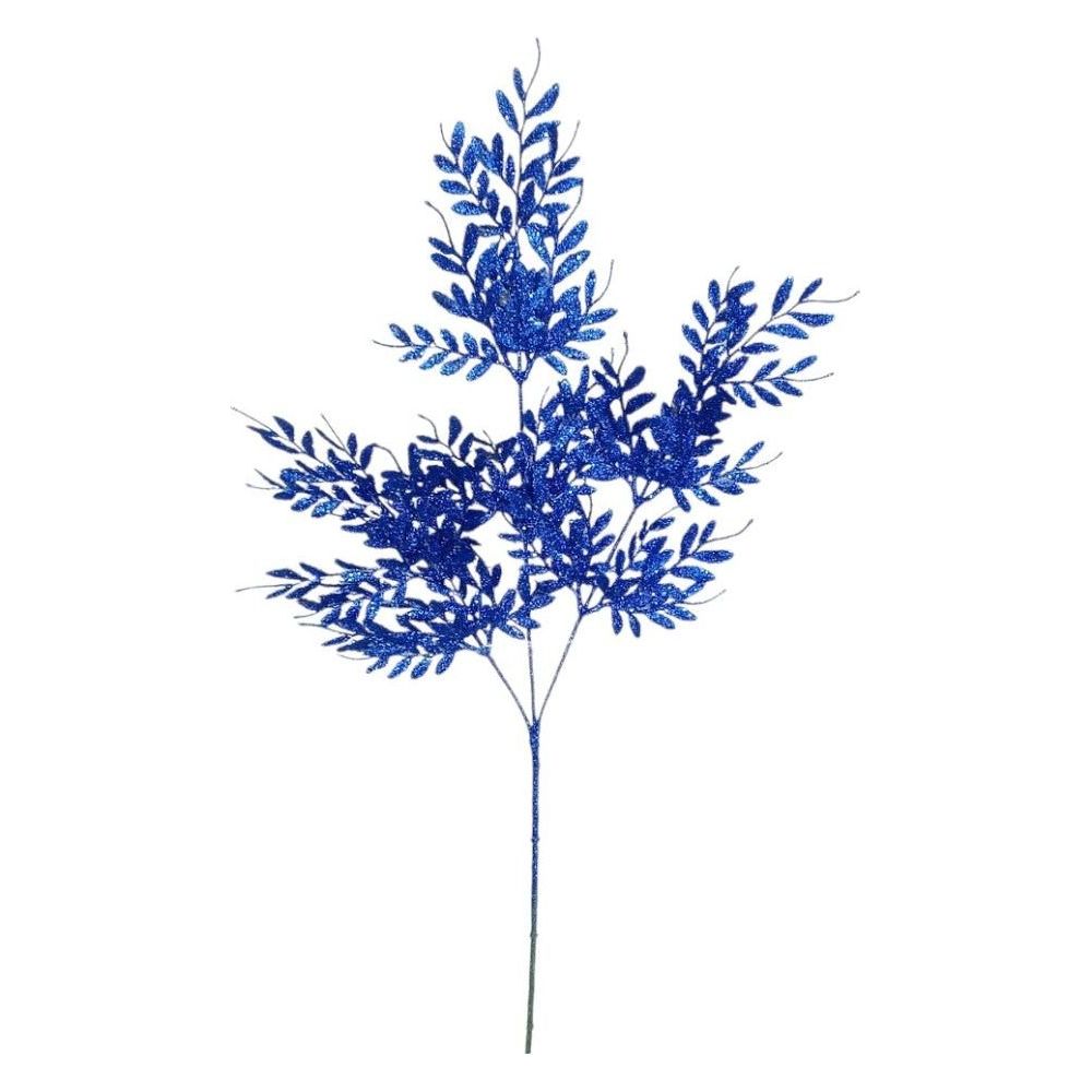 Shop For 29" Glitter Boxwood Leaf Spray: Midnight Blue