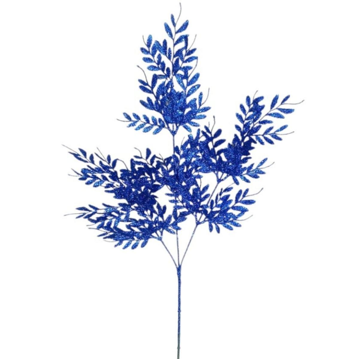Shop For 29" Glitter Boxwood Leaf Spray: Midnight Blue
